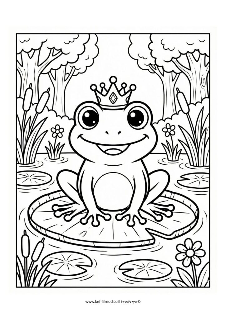 דפי צביעה להדפסה - צפרדע נסיך