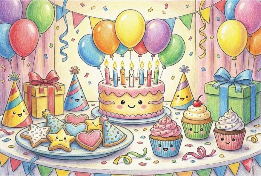 דפי צביעה ליום הולדת - כיף ללמוד